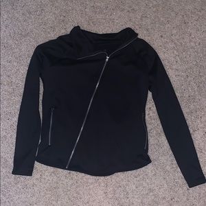 Black full zip jacket.